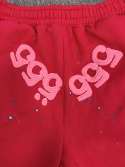 Red Double Reversed Number 5 Star Speckle Sweat Shorts