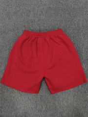 Red Yellow Reverse Arch Raw Hem Sweat Shorts