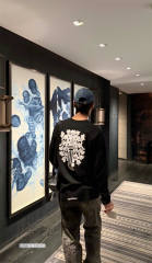 1:1 Quality CH Dagger Floral Waffle Knit Long Sleeve Tee