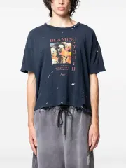 Paly Hollywood Splatter Print Distressed Tee