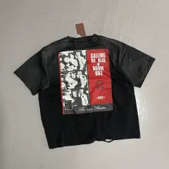 Paly Hollywood Crackle Print Distressed Tee