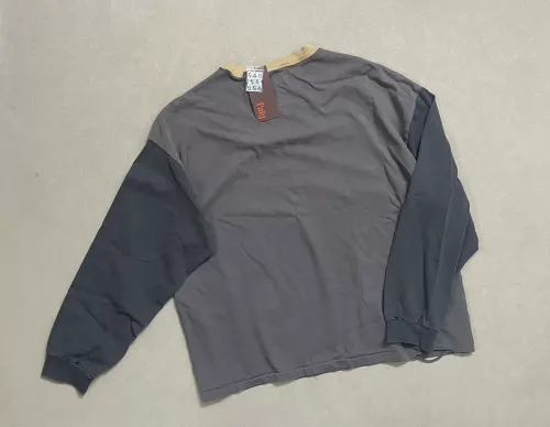 Paly Hollywood Colorblock Distressed Long Sleeve Tee