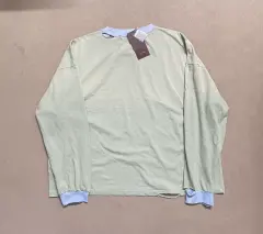 Paly Hollywood Distressed Linen Rhinestone Long Sleeve Tee