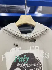 Paly Hollywood Hand Distressed Faded Pullover Hoodie