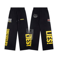 Asaali Side Vertical Slogan Wide‑Leg Sweatpants