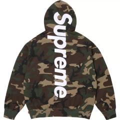 SUPREM* SATIN APPLIQUÉ APPLIQUE HOODED SWEATSHIRT HOODIE