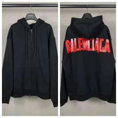BLCG Black Tape‑Effect Large Back Logo Full‑Zip Hoodie