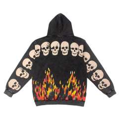 Satoshi Fire Skull Zip Up Jacket