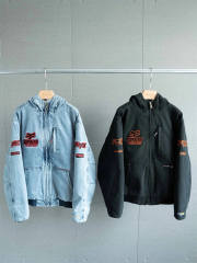 Sup x Fox Racing Hooded Work Jacket Black Blue