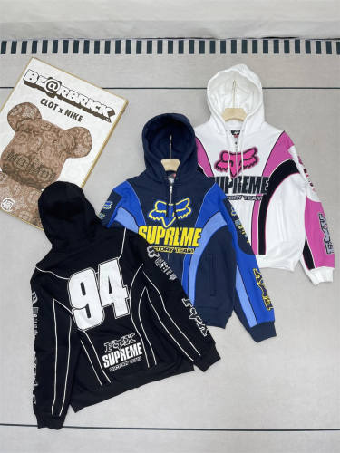 Sup Fox Racing Zip Up Hooded Sweatshirt Hoodie