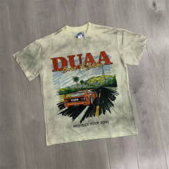 DUAA Vintage Car Graphic Rhinestone Distressed T-Shirt