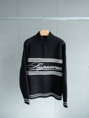 Sup Fw25 Script Stripe Half Zip Sweater 3 Colors