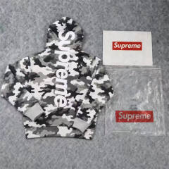 SUPREM* SATIN APPLIQUÉ APPLIQUE HOODED SWEATSHIRT HOODIE CAMO