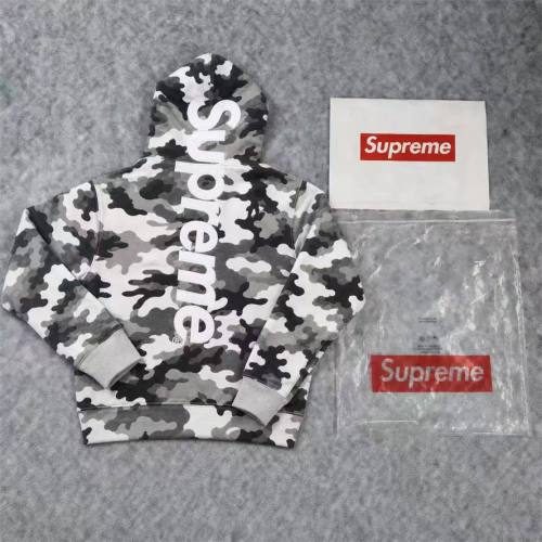 SUPREM* SATIN APPLIQUÉ APPLIQUE HOODED SWEATSHIRT HOODIE CAMO