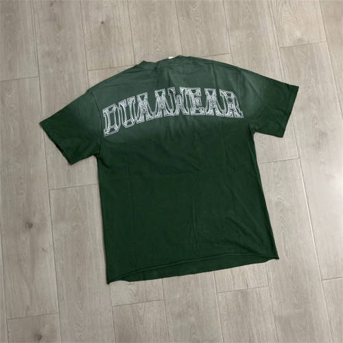 DUAA Washed Raw Hem Rhinestone Distressed Streetwear T-Shirt