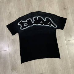 DUAA Tiger Rhinestone Raw Hem Vintage Streetwear T-Shirt