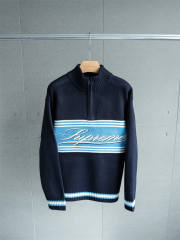 Sup Fw25 Script Stripe Half Zip Sweater 3 Colors