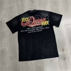 DUAA Flame Graphic Rhinestone Washed Vintage T-Shirt