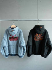 Sup x Fox Racing Hooded Work Jacket Black Blue