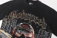 Skiing skeleton knight winter snow mountain vintage black short-sleeved T-shirt 29052471
