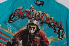 Skeleton Locomotive Mechanic Lake Blue Double-sided Printed Short-sleeved T-shirt 29051349