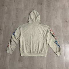 DUAA Beige Velocity Rhinestone Washed Distressed Hoodie