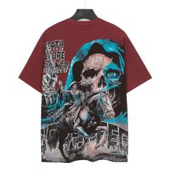Reaper Pistol War Horse Black and Red Dual-Color Distressed Short-Sleeve T-Shirt 2 colors 29052451