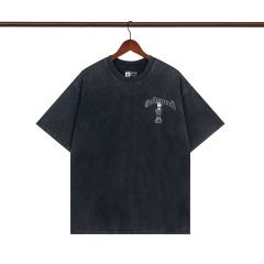 1:1 quality version Godspeed Skull & Crown Print Washed Version Tee