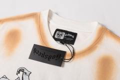 Beach Skeleton Couple Sunset Black and Yellow Distressed Short-sleeved T-shirt 29052437