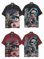 Reaper Pistol War Horse Black and Red Dual-Color Distressed Short-Sleeve T-Shirt 2 colors 29052451