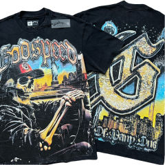 Godspeed Skull Driving Landscape Print Washed Version Tee 2 colors