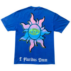 28286694 UFO Sunset Scene Printed Washed Version Tee 3 colors
