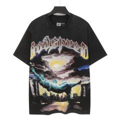 Vintage Liberty Goddess Printed Distressed Double-Sided Print T-shirt 29035095