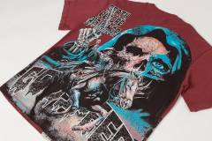 Reaper Pistol War Horse Black and Red Dual-Color Distressed Short-Sleeve T-Shirt 2 colors 29052451
