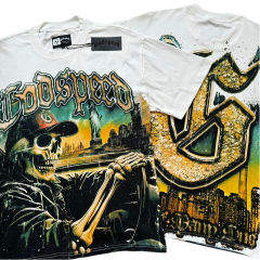 Godspeed Skull Driving Landscape Print Washed Version Tee 2 colors