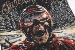 Skiing skeleton knight winter snow mountain vintage black short-sleeved T-shirt 29052471