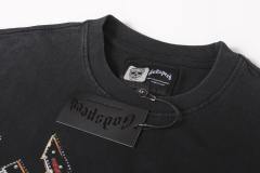 Skiing skeleton knight winter snow mountain vintage black short-sleeved T-shirt 29052471