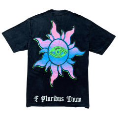 28286694 UFO Sunset Scene Printed Washed Version Tee 3 colors