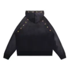 Vale Valley Collegiate Rhinestone Embroidered Washed Zip-Up Hoodie