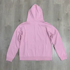 Vale Dream Valley Pink Rhinestone Distressed Zip-Up Hoodie