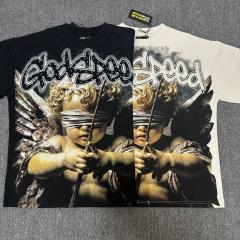 Godspeed Global Blindfolded Cupid Cherub Graphic Tee | Off‑White Vintage Oversized Fit