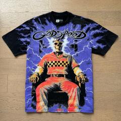 Godspeed Global Prisoner Skeleton Electric Chair Lightning Graphic Tee | Vintage Oversized Fit