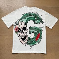 Godspeed Global GSTD Tropical Beach Skull Graphic Tee | White Oversized Fit