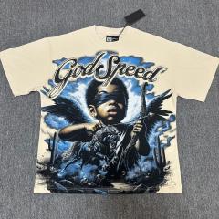 Godspeed Global Blindfolded Angel Phantom Horse Graphic Tee | Black Vintage Oversized Fit