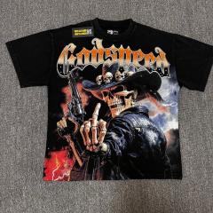 Godspeed Global Skull Cowboy Graphic Tee | Black Vintage Oversized Fit