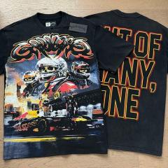 Godspeed Global F1 Skeleton Drivers Racing Car Graphic Tee | Black Vintage Oversized Fit