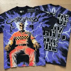 Godspeed Global Prisoner Skeleton Electric Chair Lightning Graphic Tee | Vintage Oversized Fit