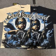 Godspeed Global Blindfolded Angel Phantom Horse Graphic Tee | Black Vintage Oversized Fit