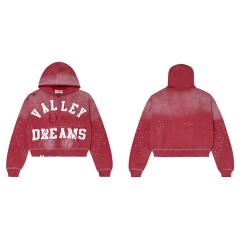 Vale Forever Red Valley Dreams Zip Hoodie | Rhinestone Cropped Fit