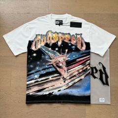 Godspeed Global Statue of Liberty Skull Cosmic Graphic Tee | White Vintage Oversized Fit